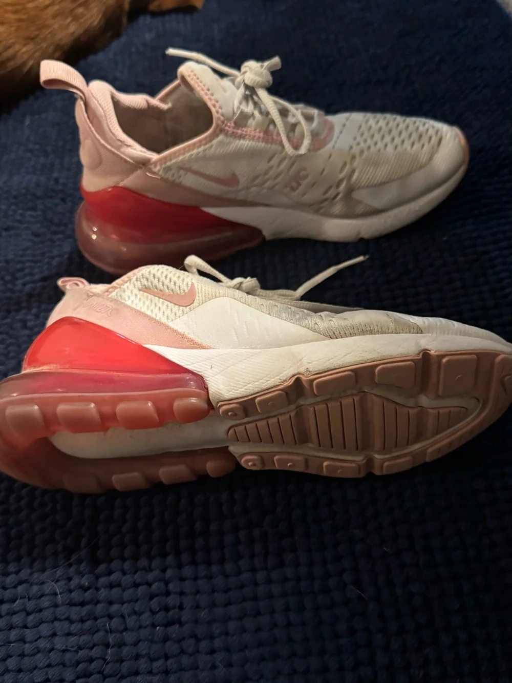 Nike Women's White Sneakers with Pink and Red Accents